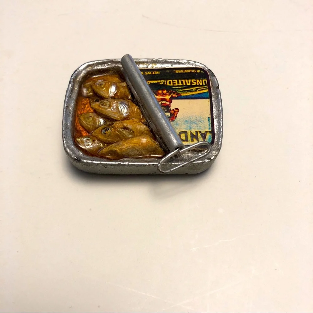 Woo & Locke Tin Can of Sardines Land O' Lakes 3D Food Drink Fridge Magnet VTG